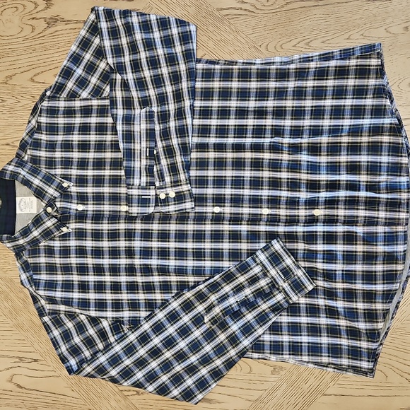 Brooks Brothers Other - Brooks Brothers Regent Plaid Button Down Shirt Men Large Blue White Green Cotton